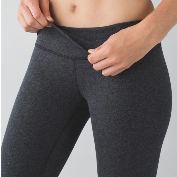 Lululemon Wunder Under Pant (Roll Down) Heathered Gray Size 10 - Picture 4 of 10